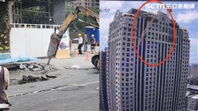 建商身份被起底，去年才因吊臂砸穿台中捷運，導致1死15傷嚴重工安意外。（圖／翻攝畫面）