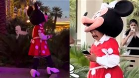 迪士尼,吉祥物,米妮老鼠,抽菸,滑手機,抖音,Threads,拉斯維加斯,禿頭