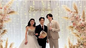 波特王（右起）出席八炯婚宴（圖／翻攝臉書）