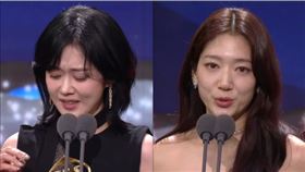 「2024 SBS演技大賞」於12月22日當天淩晨揭曉，張娜拉（左）捧回大賞，朴信惠則是睽違21年獲獎。