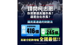  藍營財劃法加劇南北不均邱議瑩批柯志恩：選台北還是高雄市長？（業配勿用）