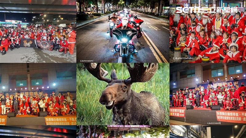 獨／平安夜重機聖誕老公公　街頭送暖
