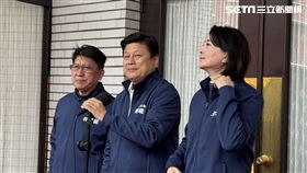 ▲國民黨團總召傅崐萁(中)、書記長林思銘(左)、首席副書記長王鴻薇(右)召開「針對大法官人事同意權」記者會（圖／記者陳怡潔攝影）