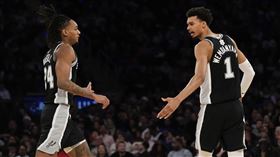 ▲溫班亞馬（Victor Wembanyama）單場至少40分15籃板5顆三分球加上4次火鍋，成為史上第1人。（圖／美聯社／達志影像）