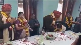 印度一名男子為了照顧罹患心臟疾病的妻子，決定提前退休。但妻子卻在同事為他舉辦的歡送會上倒下，送醫後不治。（圖／翻攝X／Neetu Khandelwal）