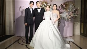 愛雅婚宴找來劉品言（右）、夏和熙（左）當伴娘伴郎。（圖／記者鄭孟晃攝影）