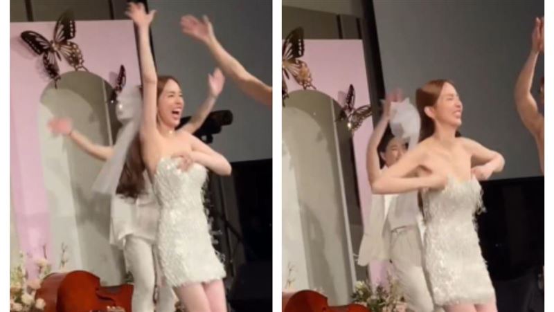 超兇車頭燈掉出來　愛雅婚禮熱舞疑走光