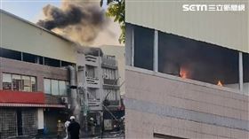 台南自助餐起火，造成一名廚師手部燙傷送醫。（圖／翻攝畫面）