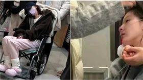 趙露思突病倒送醫，全身無力癱軟在輪椅上。（圖／擷取自微博）