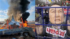 南韓月初才發生閃電戒嚴，如今又發生重大飛機失事意外。（圖／美聯社／達志影像）