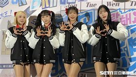 ▲韓國安養正官庄赤紅火箭啦啦隊，朴星垠、鄭嘉睿、千昭允、劉世莉。（圖／記者張沛嘉攝影）