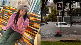 徐若瑄出門目睹愛車被水淹沒。（圖／翻攝自徐若瑄IG）