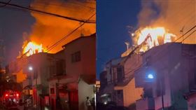 東京墨田區鄰近晴空塔的住宅密集的區域突然發生大火，造成至少10棟建築被燒毀，2人死亡。（圖／翻攝自X）