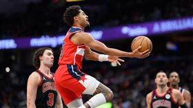 ▲波爾（Jordan Poole）近5場比賽都得至少25分、投進5顆三分球。（圖／路透社／達志影像）