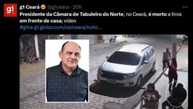 ▲巴西市議員阿勞霍（Marcos deAraujo）在自家門口被槍殺。（圖／翻攝自X）
