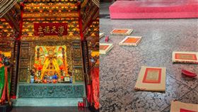 300年多來首見！金門浯島城隍廟擲出「立筊」。（合成圖／翻攝自金門觀光旅遊網、金門浯島城隍廟臉書）