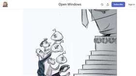 曾獲普立茲獎的「華盛頓郵報」政治漫畫家特爾內斯（Ann Telnaes），在網路上公開她諷刺亞馬遜（Amazon）兼華郵老闆貝佐斯（Jeff Bezos）等科技大老向川普卑躬屈膝，結果被華郵退稿的作品。（圖／翻攝自特爾內斯的創作平台Substack網頁anntelnaes.substack.com）