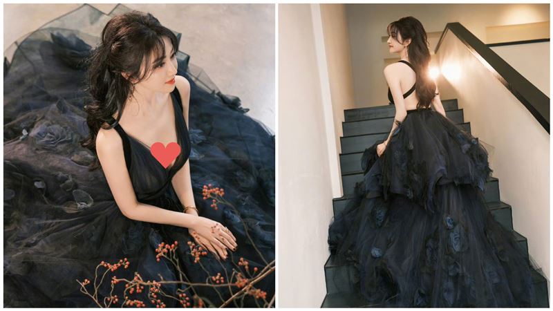 景甜爆乳又露背！掀裙擺「驚人秘密」露餡