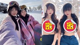 元元（左）與許悅（右）放送雪比基尼。（組合圖／翻攝自1105ya IG）