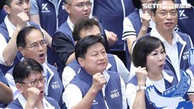 ▲0627立法院議場內國民黨民眾黨舉標語及韓國瑜（圖／記者楊澍攝影）