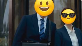 福原愛裝扮成有黑眼圈的職員。（圖／翻攝自微博）