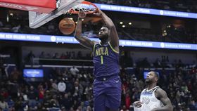 ▲威廉森（Zion Williamson）回歸首秀攻下22分。（圖／美聯社／達志影像）