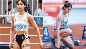 中國,田徑,夏思凝,跨欄,三角褲,高衩（圖／翻攝自微博）