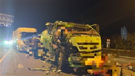 國道,國3,後龍地磅站,追撞,大貨車,連環撞,車禍（圖／翻攝畫面）