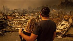 洛杉磯大火。（圖／美聯社／達志影像）