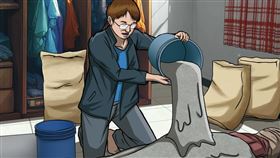 凶手殺死小姑後，模仿香港電影情節，用水泥封屍。（AI繪圖Adobe Firefly生成，本刊美術組後製）