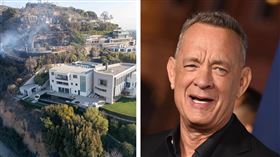  影帝湯姆漢克斯豪宅奇蹟似倖免於難，上方的鄰居家卻燒為灰燼。（圖／達志影像）