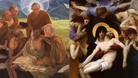 嘉義慈濟大林醫院,畫家,李健儀,壁畫,佛陀問病圖,Cheap爆料,佛陀問病圖,法國,威廉•布格羅畫,聖母憐子,Cheap,抄襲,凡賽斯,廣告,臨摹（圖／Cheap臉書）