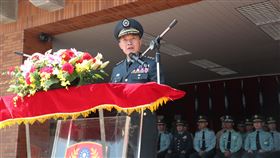 鍾樹明於陸軍專校校慶典禮致詞（陸軍司令部提供）