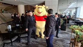 雙城論壇,維尼熊,抗議,蔣萬安,記者莊淇鈞攝影