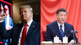 ▲紐約時報專欄作家佛里曼指出，若川普能決定要取得格陵蘭島、那習近平也可能對台灣比照辦理。（組合圖／翻攝自川普臉書、中國共產黨新聞網）