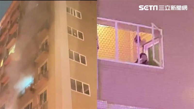 新／桃園大樓突竄火　住戶受困求救畫面曝
