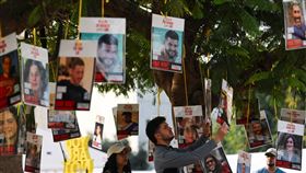 ▲以色列特拉維夫所謂的人質廣場。（圖／路透社／達志影像）