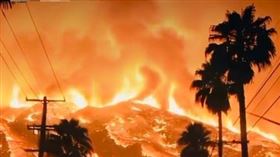 洛杉磯「滿城陷火海煉獄照」瘋傳。（圖／翻攝自台灣事實查核中心）