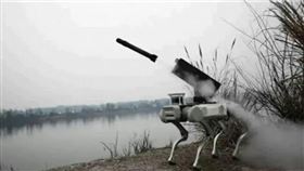 中國製新型機械狗，背上微型導彈火力驚人，非常適合巷戰、突襲。(圖/Youtube影片截圖)