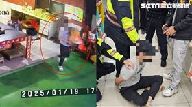 調閱監視器一查，發現一名男子形跡可疑，徒手拜拜後，雙手捧著神像開溜。（圖／翻攝畫面）