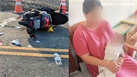 蕭女雙手抱著懷胎10月的女兒，蕭女當媽了。（圖／家屬提供）