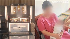 今（22）日靈堂設置好了，家屬擲筊時意外得知蕭女遺願。（圖／家屬提供）