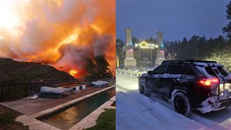 冰火對比！加州現新野火　美南方罕見冰雪