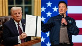 川普、馬斯克。（圖／翻攝自美國白宮臉書、馬斯克X平台）