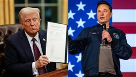 川普、馬斯克。（圖／翻攝自美國白宮臉書、馬斯克X平台）