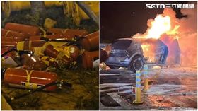 副駕駛座,電動休旅車,火燒車,乘客,滅火器,新年,國道,桃園,楊梅休息站