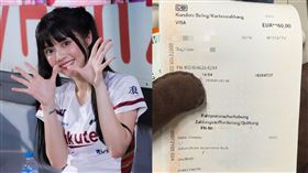 樂天女孩禹菡第一次到歐洲玩。（圖／樂天桃猿提供）