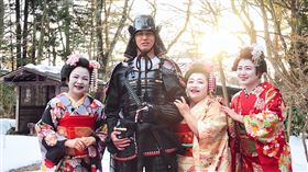 楊貴媚（左起）、風田、鍾欣凌、嚴藝文「秋田美人」初體驗（圖／桂田文化藝術基金會、桂田文創提供）