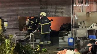 高雄洗衣工廠悶燒　消防急持電鋸破門救援