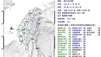 初二嘉義規模5.6地震　專家：餘震慢擴大